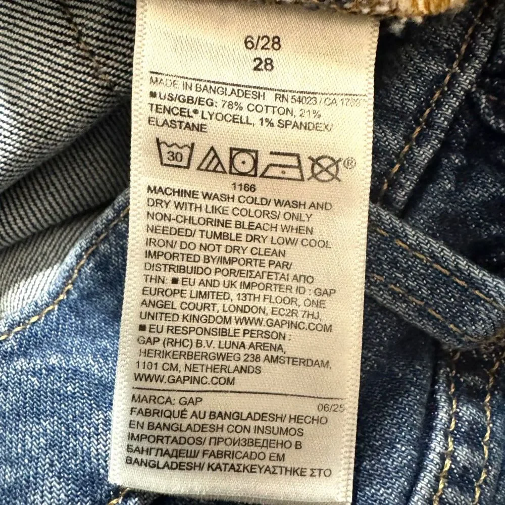 Gap 5 Inch Medium-Light Wash Denim Shorts Beach Summer Back to School Size 6 28 - Picture 6 of 6